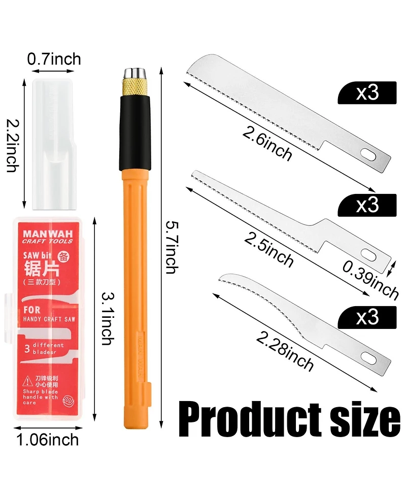 Gnuadz Mini Hand Model Tools Hobby Kit Tiny Hacksaw Miniatures Diy Crafts Plastic Wood