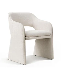 Maison Boucle Set of 2 Dining Chairs, Upholstered Armchairs, 19-Inch Seat