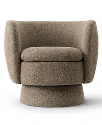 Maison Boucle 31 Tweed Swivel Barrel Accent Chair, Upholstered Armchair, 1 Pc