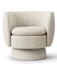 Maison Boucle 31 Tweed Swivel Barrel Accent Chair, Upholstered Armchair, 1 Pc