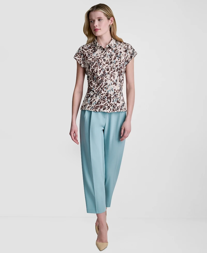 Dkny Women's Cap-Sleeve Printed Top