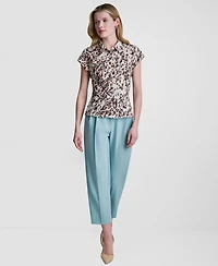 Dkny Women's Cap-Sleeve Printed Top