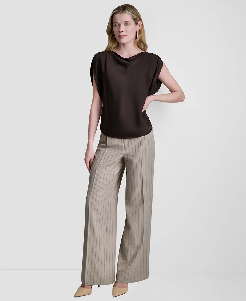 Dkny Women's Flutter-Sleeve Cowl Neck Blouse