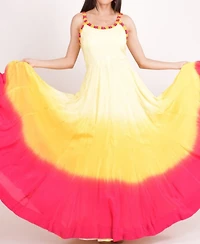 Raas Women's Hand Tie-Dye Ombre Silk Maxi Sundress