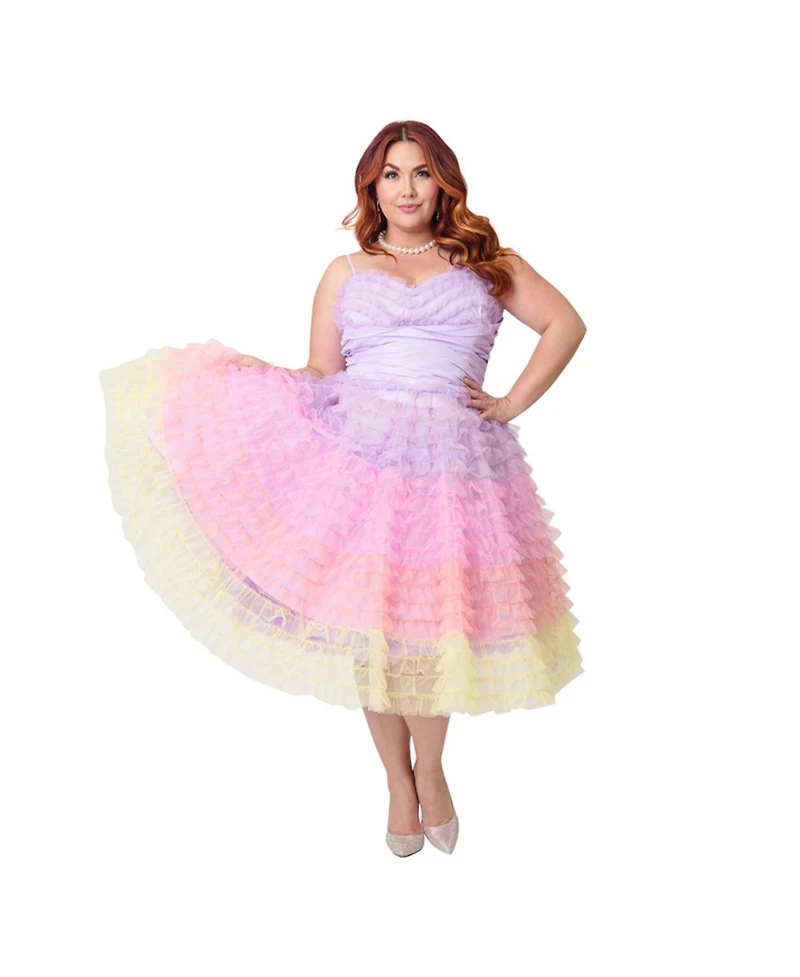 Unique Vintage Plus Tulle Sweetheart Cupcake Swing Dress
