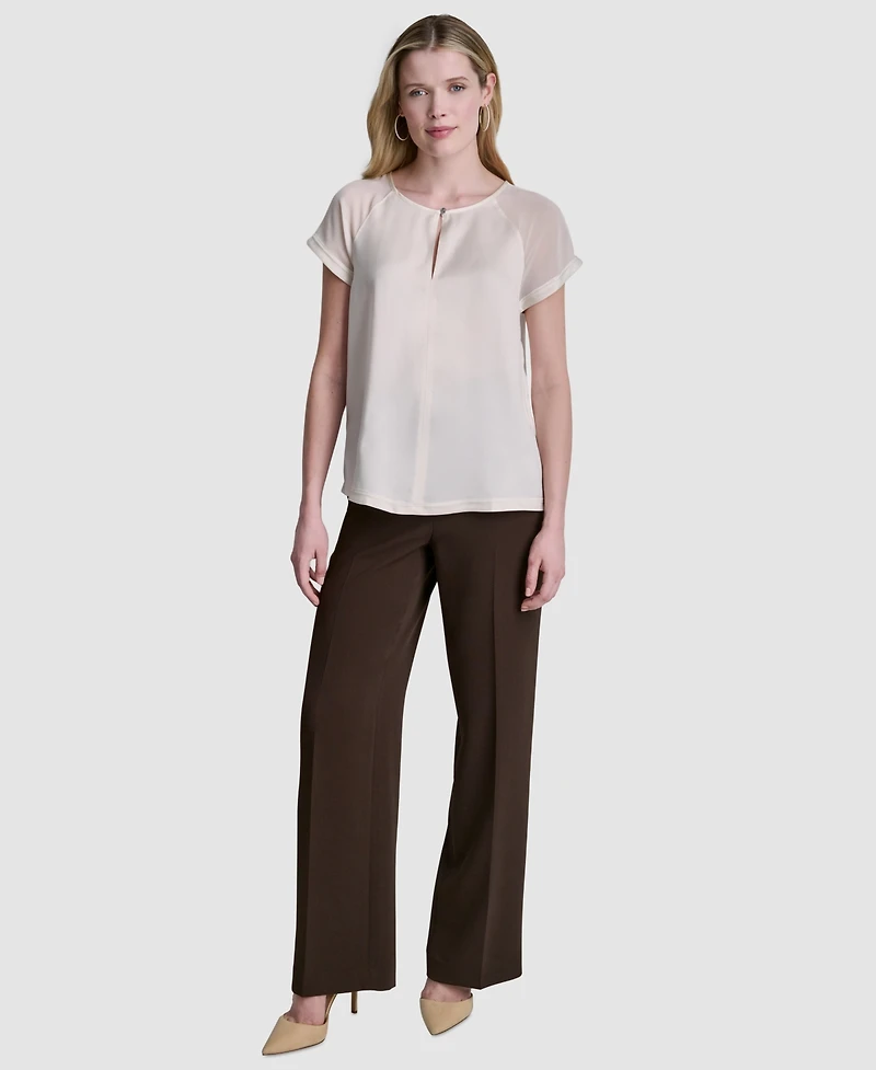 Dkny Women's Short-Sleeve Crew Neck Blouse