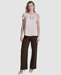 Dkny Women's Short-Sleeve Crew Neck Blouse