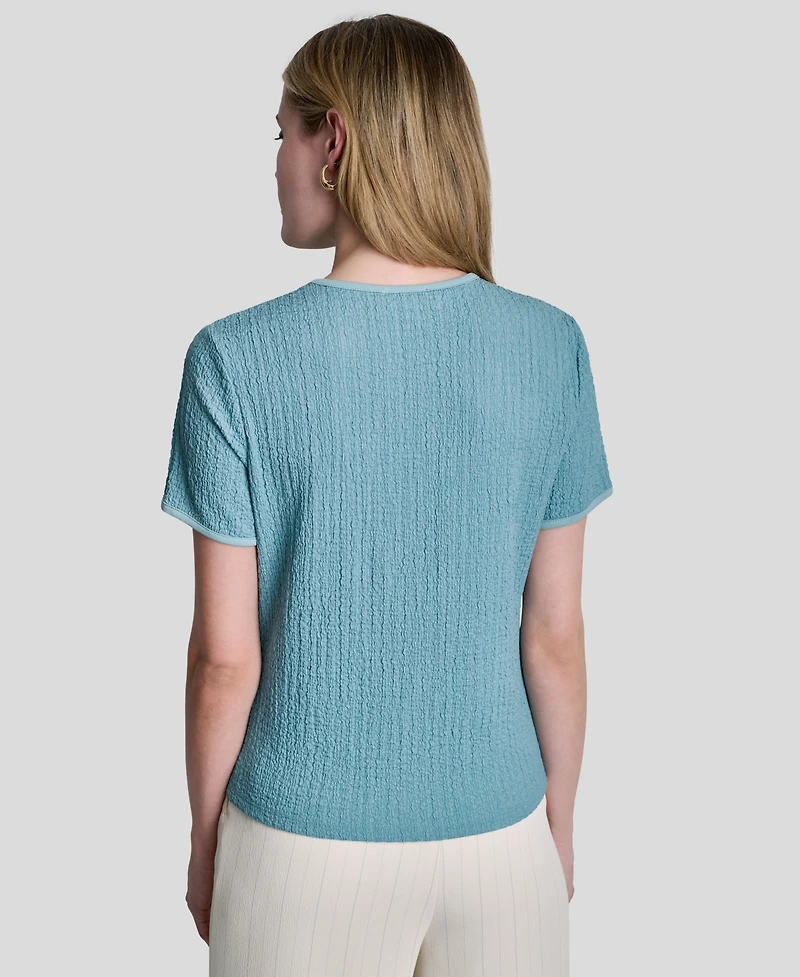 Dkny Women's Short-Sleeve Knitted Top