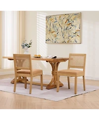 Rainsken Farmhouse Rattan Dining Chairs Set of 2