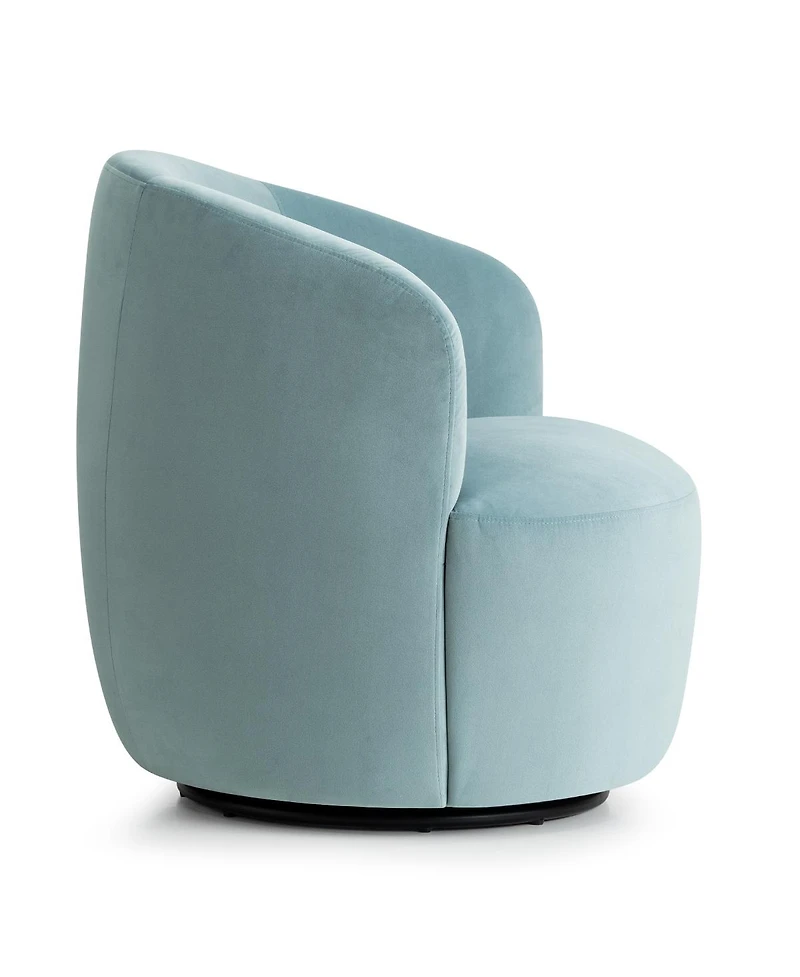 Maison Boucle Velvet Swivel Barrel Accent Chair 27 Inch Wide Upholstered 1 Piece