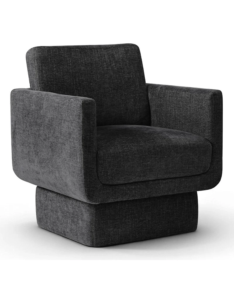 Maison Boucle 360 Swivel Barrel Accent Chair, Modern Club Lounge 1 Pc