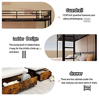 Streamdale Furniture Metal Triple Bunk Bed, Separates to 3 Twins