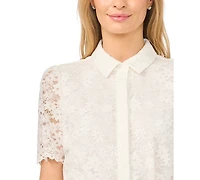 CeCe Women's Short-Sleeve Collared Belted Dress