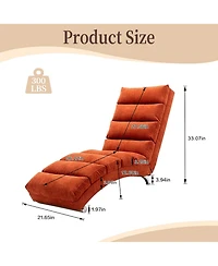 Rainsken Luxury Upholstered Chaise Lounge Chair with Gentle Vibration Function, Linen Leisure Recliner for Living Room