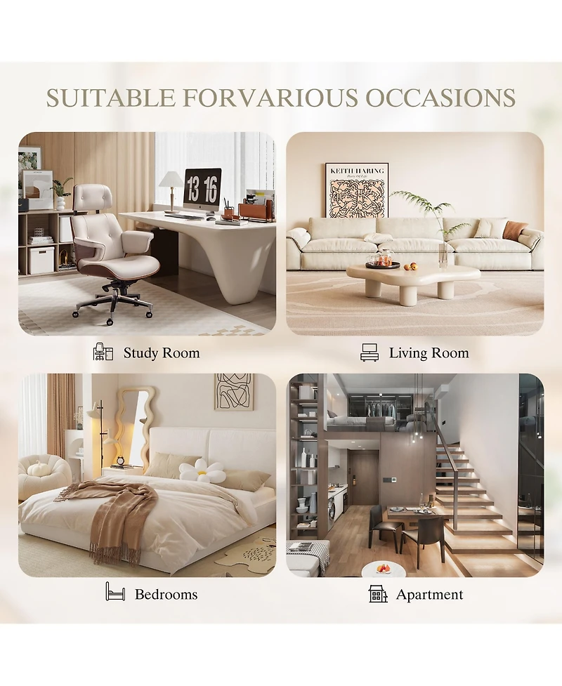 Rainsken Modern Boucle Accent Chair, Loveseat Sofa and Deep Seat Chaise with Pillows and Storage Pockets for Living Room and Home Office