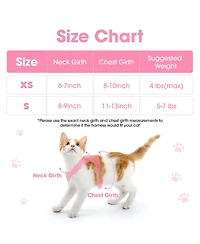 Aronkl Escape Proof Cat Harness Leash Set Soft Adjustable Breathable Mesh Reflective Strips for Kitten Puppy Bunny