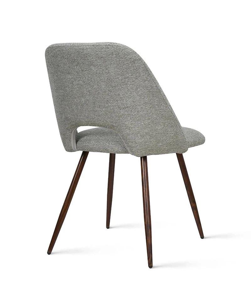 Maison Boucle Set of 4 Upholstered Dining Chairs, Modern Fabric, Walnut Metal Legs