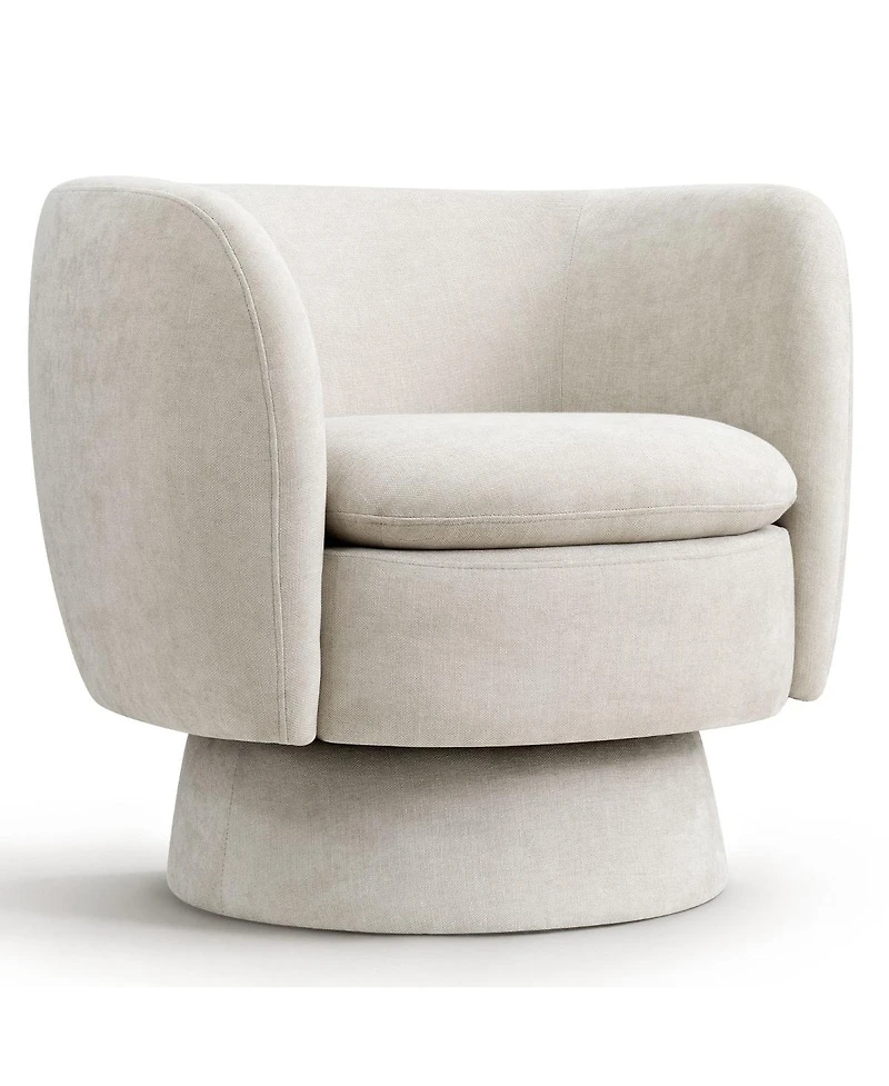 Maison Boucle 31 Wide Swivel Barrel Accent Chair, 360degree(s) Upholstered Armchair, 1 Pc
