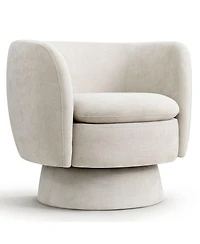 Maison Boucle 31 Wide Swivel Barrel Accent Chair, 360degree(s) Upholstered Armchair, 1 Pc