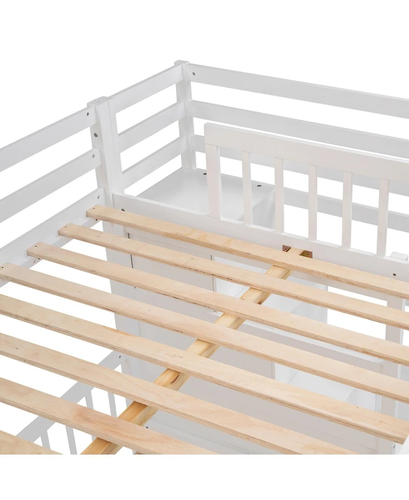 Streamdale Furniture Full Over Twin Bunk Bed with Desk, Drawers and Shelves