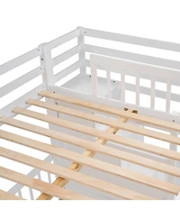 Streamdale Furniture Full Over Twin Bunk Bed with Desk, Drawers and Shelves