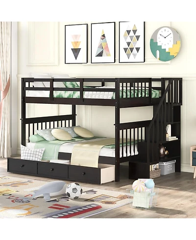 Streamdale Furniture Full Bunk Bed Drawer and Storage