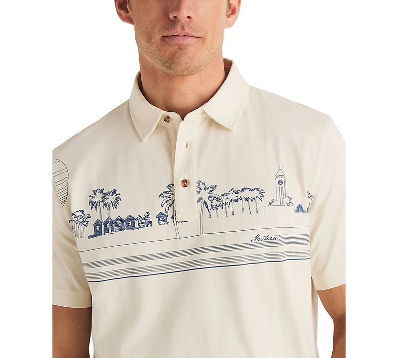 Nautica Men's Engineered Print Classic-Fit Polo Shirt