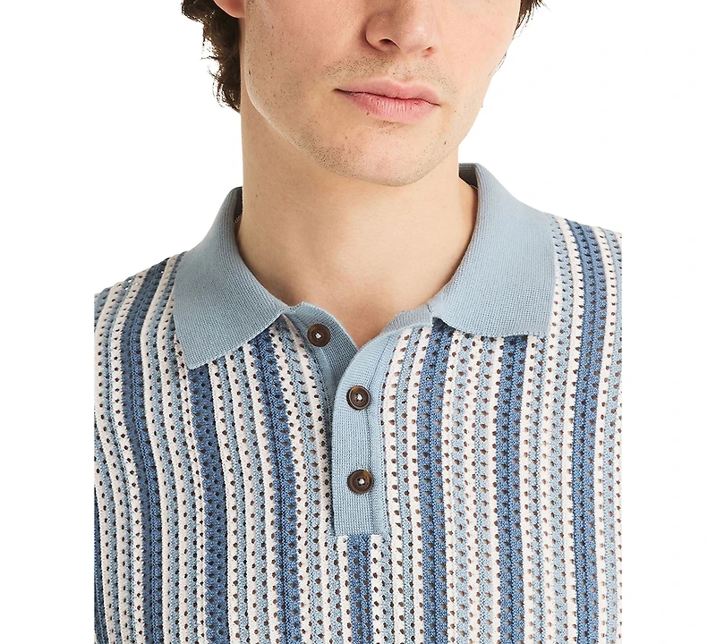 Nautica Men's Short-Sleeve Striped Polo Sweater