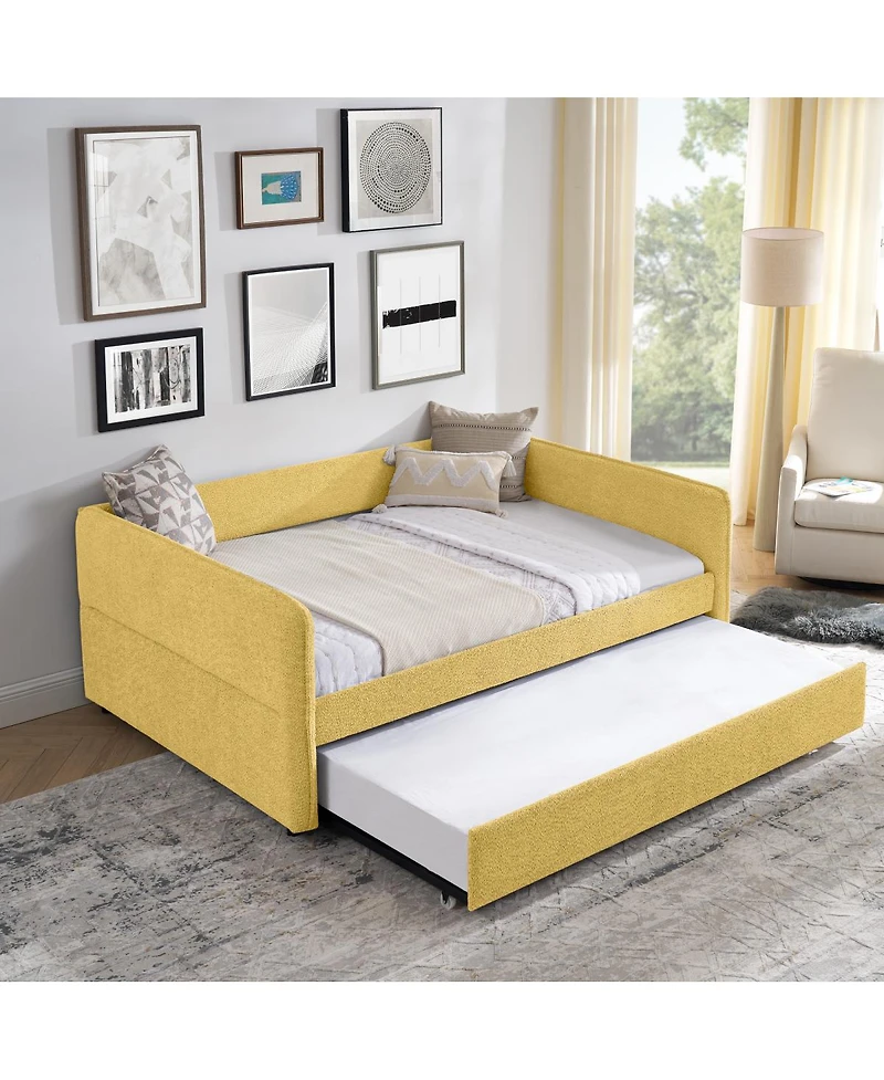 Streamdale Furniture Boucle Full Daybed w/ Twin Trundle Sofa Bed