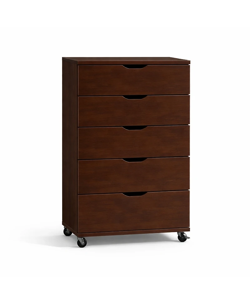 Streamdale Furniture Rolling 5-Drawer Dresser, Mobile Storage Cabinet