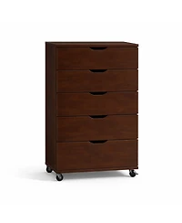 Streamdale Furniture Rolling 5-Drawer Dresser, Mobile Storage Cabinet