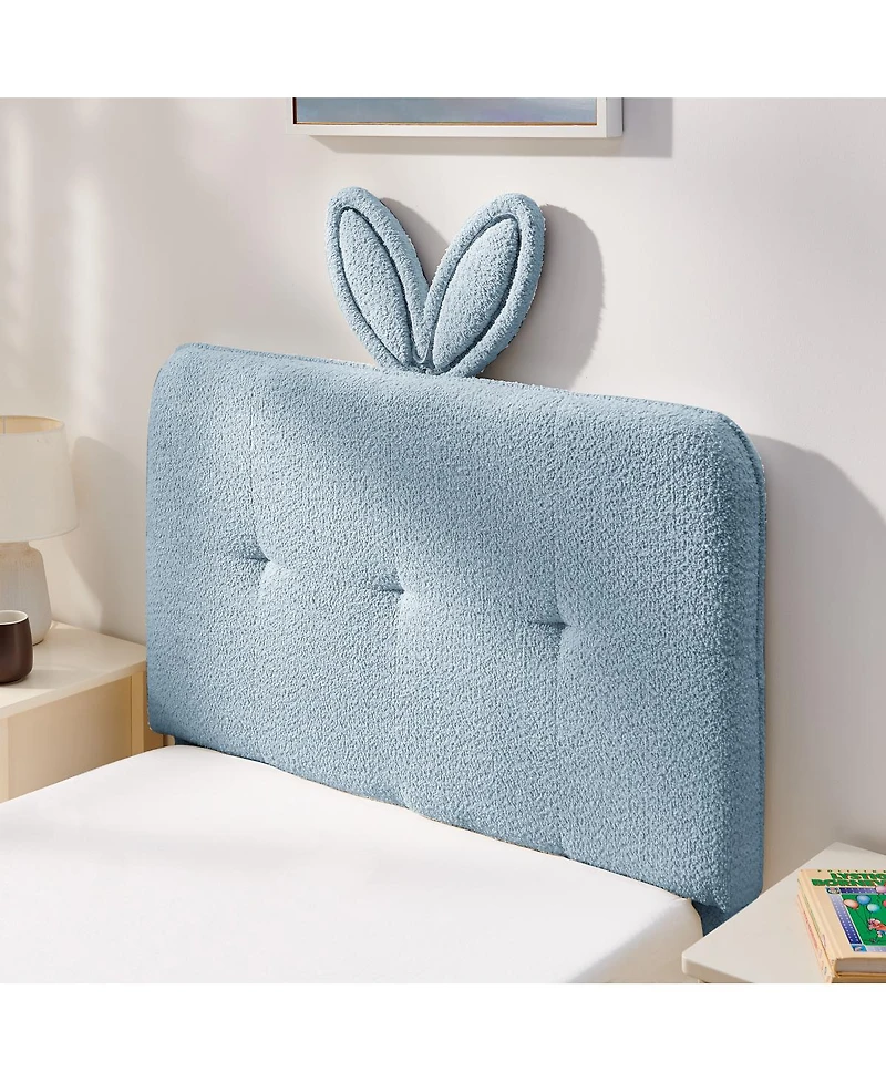 Streamdale Furniture Twin Rabbit Ear Upholstered Bed w/Led and 4 Drawers