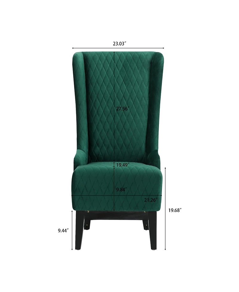 Streamdale Furniture Velvet High-Back Accent Chair