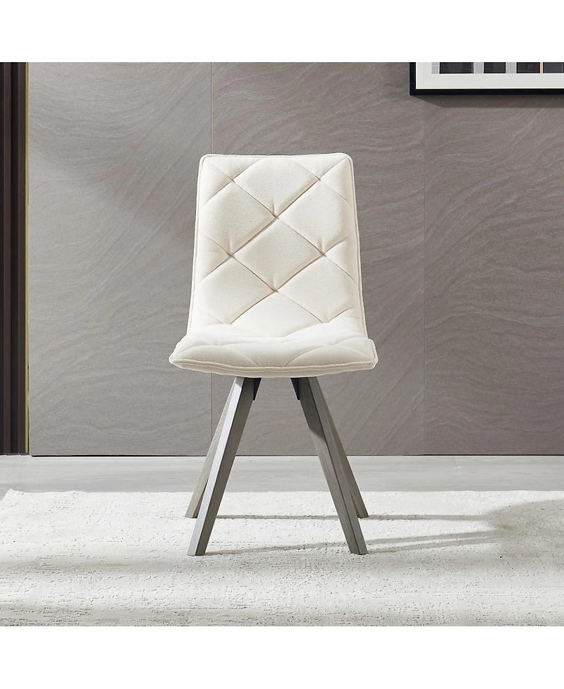 Streamdale Furniture Set of 2 Mid-Century Modern Dining Chairs with Wood Legs