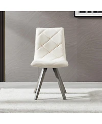 Streamdale Furniture Set of 2 Mid-Century Modern Dining Chairs with Wood Legs