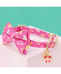 Aronkl 2 Pack Cat Collar Breakaway Bowtie Dinosaur Pattern Soft Cotton Adjustable