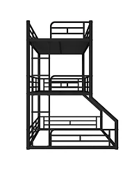 Streamdale Furniture Metal Triple Bunk Bed with Guardrails