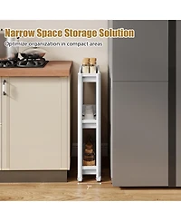 Sugift 3-Tier Slim Rolling Storage Cart 2-Pack Mobile Bathroom Organizer with Wheels