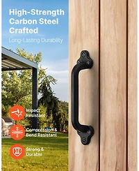 Sugift Barn Door Handle, 2Pcs 9" Rustic Steel Gate Handles for Outdoor Use