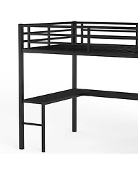 Streamdale Furniture Xl Loft Bed w/Desk, Wardrobe, Usb, Led