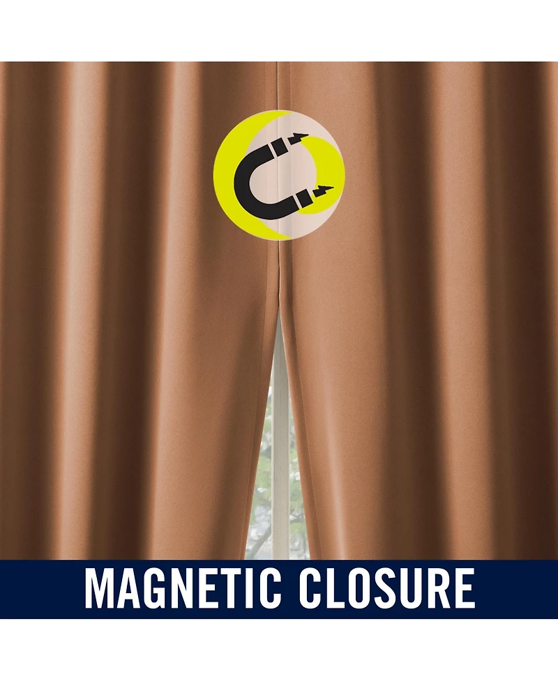 Sun Zero Sheridan Magnetic Closure Blackout Grommet Curtain Panel Pair