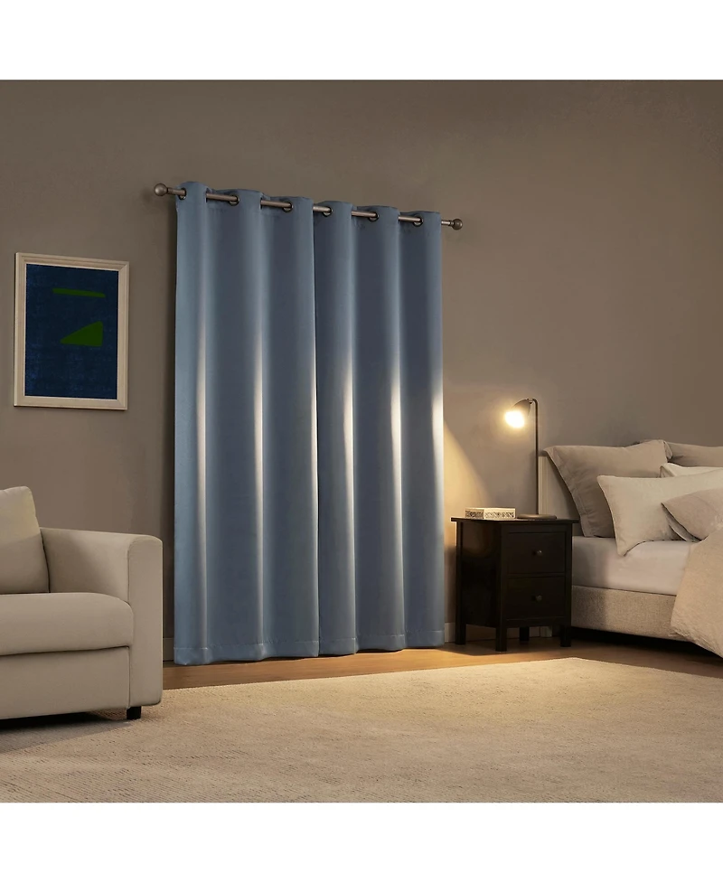 Sun Zero Sheridan Magnetic Closure Blackout Grommet Curtain Panel Pair