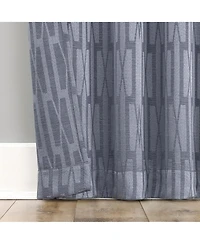 No. 918 Dover Tonal Geometric Semi-Sheer Back Tab Curtain Panel