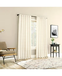 No. 918 Dover Tonal Geometric Semi-Sheer Back Tab Curtain Panel
