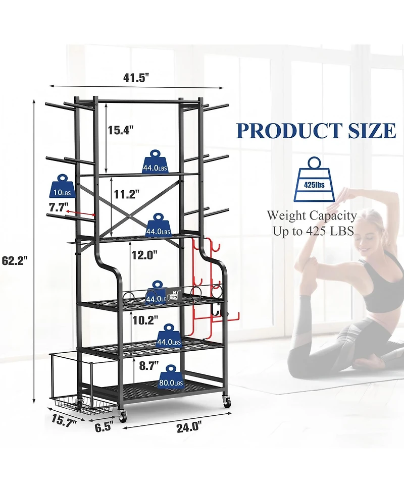 Mythinglogic Extra Large Home Gym Storage Rack