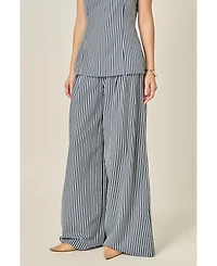 English Factory Women's Striped Wide Leg Pant