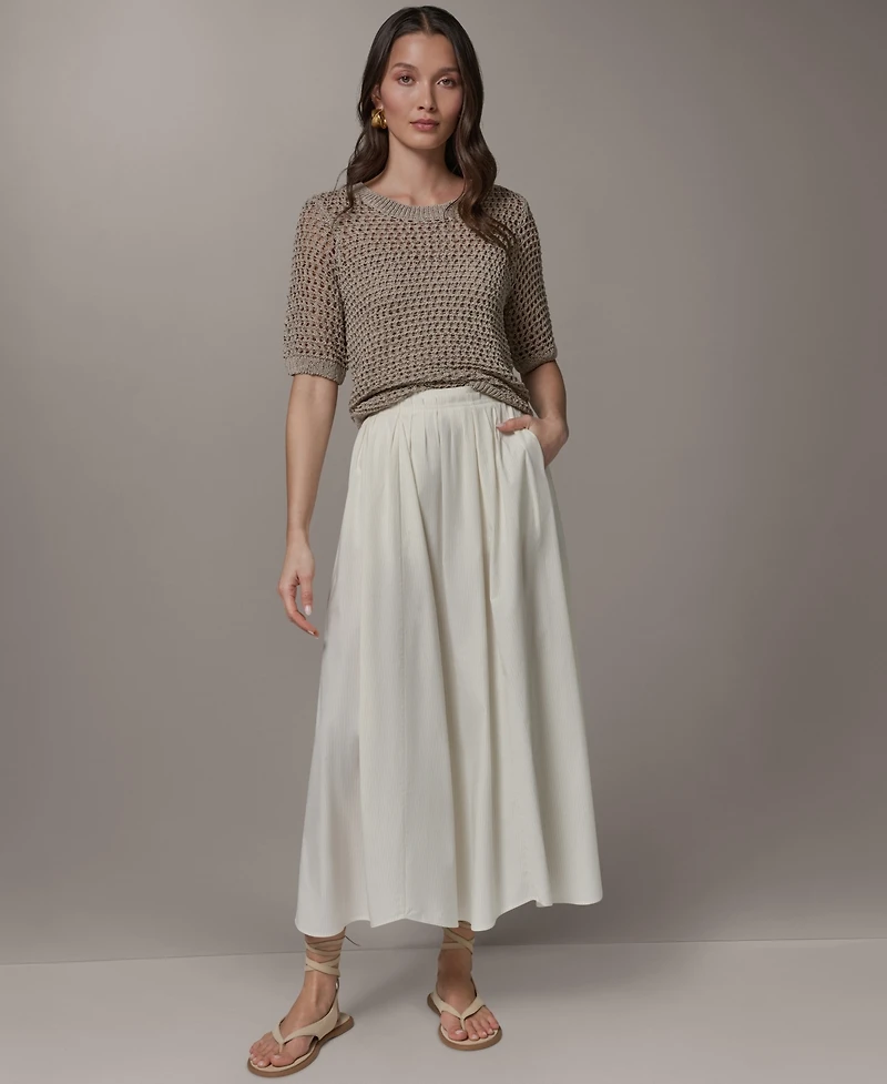 Donna Karan Weekend Women's Stripe Pleated Skirt