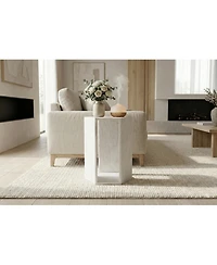 Streamdale Furniture Premium Honed Marble Hexagon Accent Table