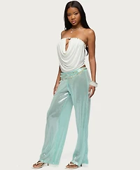 Edikted Women's Avalee Sequin Wide Leg Pants