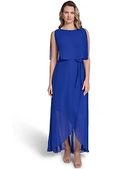 Jessica Howard Women's Boat Neck High Low Maxi Dress